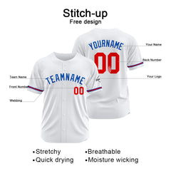 Benutzerdefinierte Authentisch Baseball-Trikot Weiss Netz