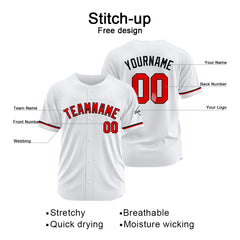 Benutzerdefinierte Authentisch Baseball-Trikot Weiss Netz