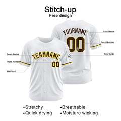 Benutzerdefinierte Authentisch Baseball-Trikot Weiss Netz