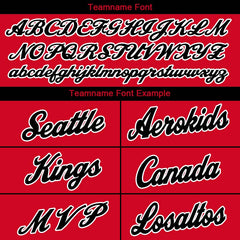 Benutzerdefinierte Authentisch Basketball Trikot Rot-Schwarz-Weiß