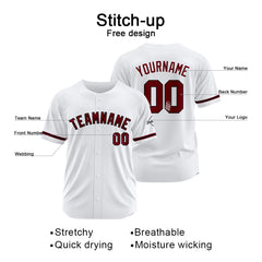 Benutzerdefinierte Authentisch Baseball-Trikot Weiss Netz