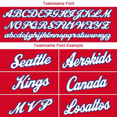 Benutzerdefinierte Authentisch Basketball Trikot Rot- Weiß- königlich