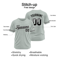 Benutzerdefinierte Authentisch Baseball-Trikot Grau Netz