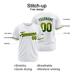 Benutzerdefinierte Authentisch Baseball-Trikot Weiss Netz