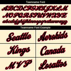 Benutzerdefinierte Authentisch Basketball Trikot Creme-Rot-Schwarz