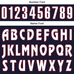 Benutzerdefinierte Authentisch Basketball Trikot Marine-Weiß-Rot