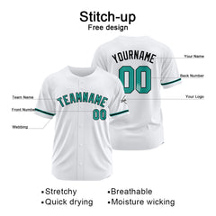 Benutzerdefinierte Authentisch Baseball-Trikot Weiss Netz