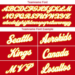 Benutzerdefinierte Authentisch Basketball Trikot Rot-Weiß-Gelb