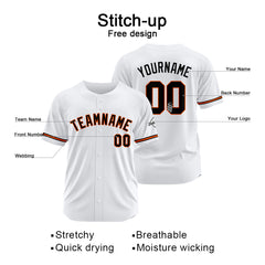 Benutzerdefinierte Authentisch Baseball-Trikot Weiss Netz