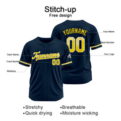 Benutzerdefinierte Authentisch Baseball-Trikot Marine Netz