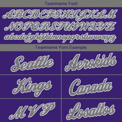 Benutzerdefinierte Authentisch Basketball Trikot Lila-Grau