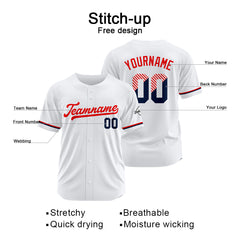 Benutzerdefinierte Authentisch Baseball-Trikot Weiss Netz