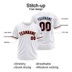 Benutzerdefinierte Authentisch Baseball-Trikot Weiss Netz