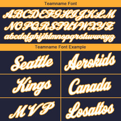 Benutzerdefinierte Authentisch Basketball Trikot Marine-Weiß-Gelb