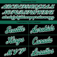 Benutzerdefinierte Authentisch Basketball Trikot Schwarz-Kelly Grün-Weiß