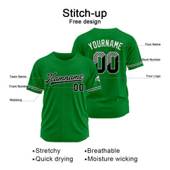 Benutzerdefinierte Authentisch Baseball-Trikot Grün Netz