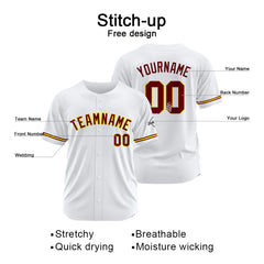 Benutzerdefinierte Authentisch Baseball-Trikot Weiss Netz