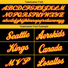 Benutzerdefinierte Authentisch Basketball Trikot Schwarz-Gelb-Rot