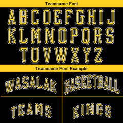 Benutzerdefinierte Authentisch Basketball Trikot Schwarz-Gelb-Weiß