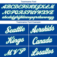 Benutzerdefinierte Authentisch Basketball Trikot königlich -Weiß-Blaugrün