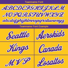 Benutzerdefinierte Authentisch Basketball Trikot Gelb- Violett- Weiß