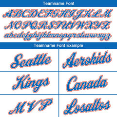 Benutzerdefinierte Authentisch Basketball Trikot Weiß-Blau-Orange