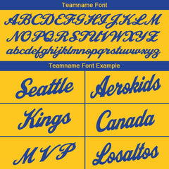 Benutzerdefinierte Authentisch Basketball Trikot Gelb- königlich -Weiß