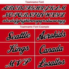 Benutzerdefinierte Authentisch Basketball Trikot Rot-Weiß-Schwarz