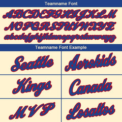 Benutzerdefinierte Authentisch Basketball Trikot Creme- Königlich- Rot