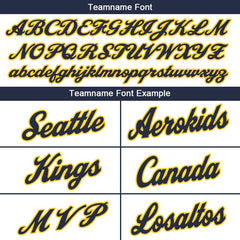 Benutzerdefinierte Authentisch Basketball Trikot Weiß-Marine-Gelb