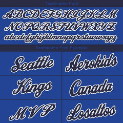 Benutzerdefinierte Authentisch Basketball Trikot Königlich- Weiß-Marine