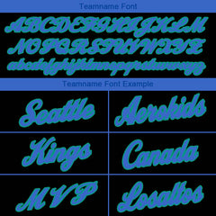 Benutzerdefinierte Authentisch Basketball Trikot Schwarz-Blau-Blaugrün