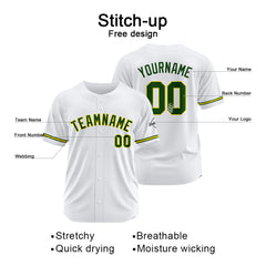 Benutzerdefinierte Authentisch Baseball-Trikot Weiss Netz