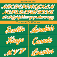 Benutzerdefinierte Authentisch Basketball Trikot Kelly Grün-Gelb-Weiß