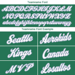 Benutzerdefinierte Authentisch Basketball Trikot Kelly Grün-Weiß- königlich