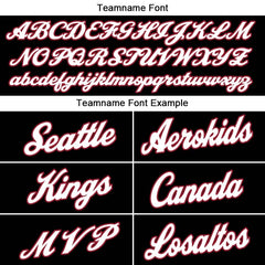 Benutzerdefinierte Authentisch Basketball Trikot Schwarz-Weiß-Rot