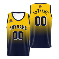 Benutzerdefinierte Basketball Jersey personalisiert genäht Name&Number&Logo Marine&Gelb