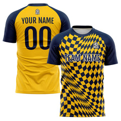 Benutzerdefinierte Fußball Trikots für Männer Frauen Personalisierte Fußball Uniformen für Erwachsene und Kind Gelb-Schwarz