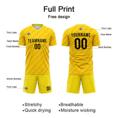 Benutzerdefinierte Fußball Trikots für Männer Frauen Personalisierte Fußball Uniformen für Erwachsene und Kind Gelb