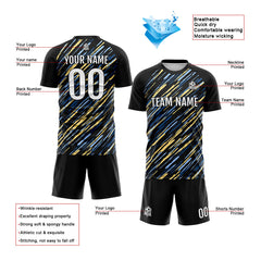 Benutzerdefinierte Fußball Trikots für Männer Frauen Personalisierte Fußball Uniformen für Erwachsene und Kind Schwarz&Weiß