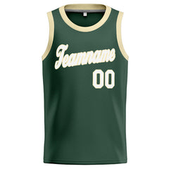 Benutzerdefinierte Authentisch Basketball Trikot Grün-Weiß-Creme