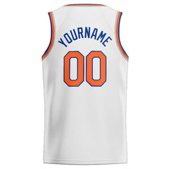 Benutzerdefinierte Authentisch Basketball Trikot Weiß-Orange- königlich