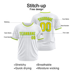 Benutzerdefinierte Authentisch Baseball-Trikot Weiss Netz