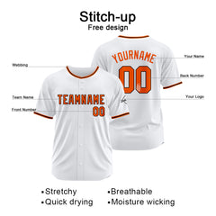 Benutzerdefinierte Authentisch Baseball-Trikot Weiss Netz