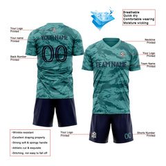 Benutzerdefinierte Fußballuniform Jersey Kinder Erwachsene Personalisiertes Set Jersey Shirt Grün