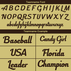 Benutzerdefinierte Authentisch Baseball Nadelstreifen Gold-Braun Netz