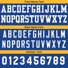Benutzerdefinierte Basketball Jersey personalisiert genäht Name&Number&Logo Royal&Gelb