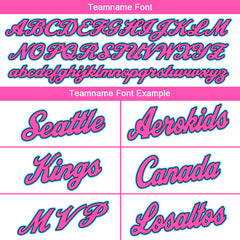 Benutzerdefinierte Authentisch Basketball Trikot Weiß-Rosa-Hellblau