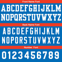 Benutzerdefinierte Basketball Jersey personalisiert genäht Name&Number&Logo Orange&Blau