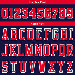 Benutzerdefinierte Authentisch Basketball Trikot Marine-Rot-Weiß